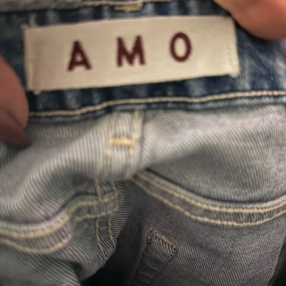 Amo Chloe Crop in Dearest Straight Leg Denim Jeans Size 28 - Picture 5 of 7